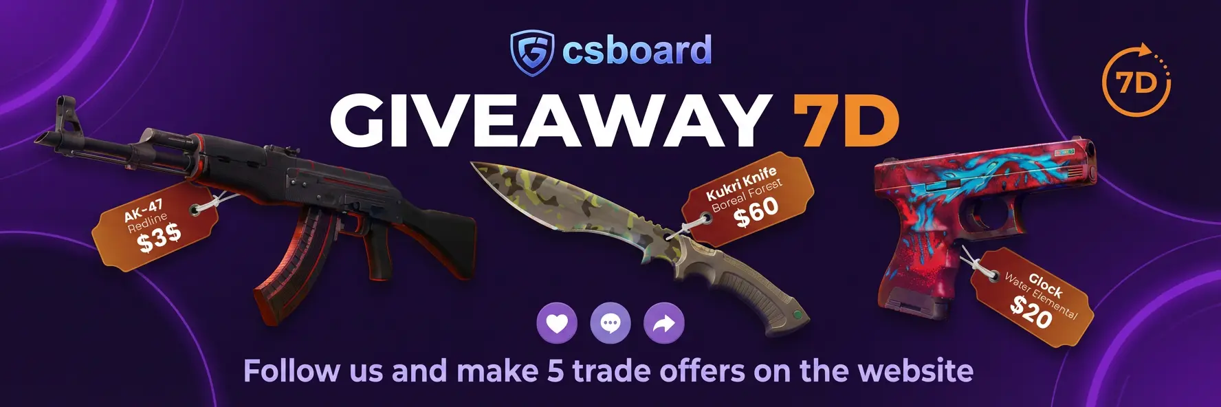 Giveaway 7D - Follow us & create 5 trade offers to participate